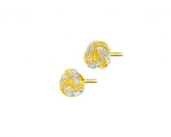 Kolczyki z żółtego złota z diamentami - 0,04 ct - próba 375. Żółte kolczyki Apart, z diamentem, złote. W wyprzedaży za 804.30 zł.
