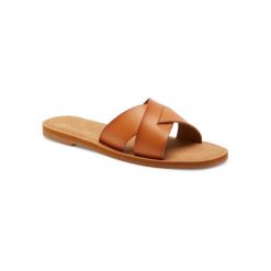 Sandały dla Kobiety ANDREYA Beżowy. Brązowe sandały Roxy, bez wzorów, z materiału, bez obcasa, bez zapięcia. Za 169.99 zł.