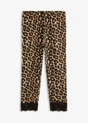 Legginsy rybaczki z koronką. Brązowe legginsy bonprix, bez wzorów, z koronki. Za 37.99 zł.