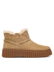 Clarks Botki Torhill Warm 26327994 Beżowy. Brązowe botki Clarks, bez wzorów, ze skóry, bez obcasa, na płaskiej podeszwie, bez zapięcia. Za 519.99 zł.