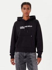 Karl Lagerfeld Jeans Bluza A2W20053 Czarny Regular Fit. Czarne bluzy Karl Lagerfeld Jeans, xs, bez wzorów, z bawełny, bez kaptura. Za 529.99 zł.