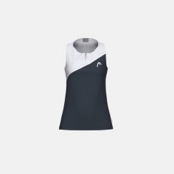 SPIRIT Damski Top Tenisowy. Niebieskie topy Head, bez wzorów, z asymetrycznym kołnierzem, bez ramiączek. Za 230.00 zł.