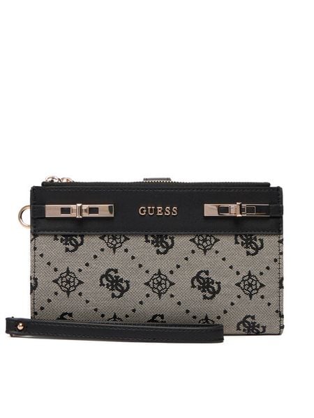 Guess Portfel Melinda Logo Slg SWJP99 02157 Czarny. Czarne portfele Guess, z aplikacjami, z materiału. Za 299.99 zł.