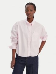 Tommy Jeans Koszula DW0DW22766 Różowy Regular Fit. Czerwone koszule Tommy Jeans, l, bez wzorów, z bawełny, bez kołnierzyka, bez ramiączek. Za 369.99 zł.