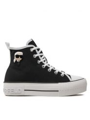 KARL LAGERFELD Trampki KL60444 Czarny. Czarne trampki KARL LAGERFELD, bez wzorów, z materiału, bez zapięcia. Za 499.99 zł.