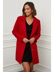 Le Comptoir du Manteau Płaszcz przejściowy w kolorze czerwonym rozmiar: 34. Czerwone płaszcze Le Comptoir du Manteau, bez wzorów, z wełny, bez kaptura. Za 114.17 zł.