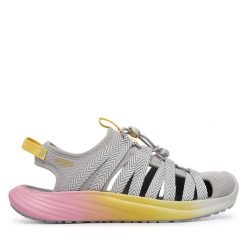 Sandały Keen. Szare sandały Keen, bez wzorów, sportowe, bez obcasa, bez zapięcia. Za 499.99 zł.