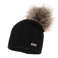 Czapka Damska z Wełny Merino Bafi - Czarna. Czarne czapki Molly, bez wzorów, z materiału. Za 59.00 zł.