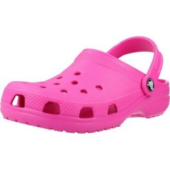 Sandały CROCS CLASSIC CLOG K Rose. Czerwone sandały Crocs, bez wzorów, z gumy, bez obcasa, bez zapięcia. Za 189.99 zł.