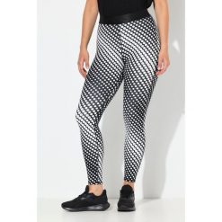 Damskie Legginsy sportowe kropki szybkoschnące elastyczny pas. Czarne legginsy Ulla Popken, plus size, bez wzorów, z elastanu. Za 199.99 zł.