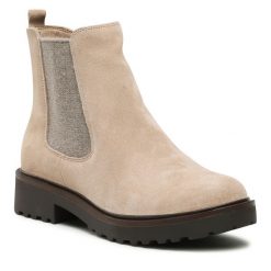 Botki Caprice. Brązowe botki Caprice, bez wzorów, bez obcasa, na płaskiej podeszwie, bez zapięcia. Za 499.99 zł.