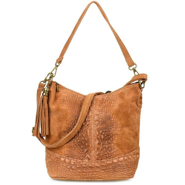 Listonoszka skórzana W13 camelowa. Brązowe torebki klasyczne bez wzorów, z materiału, bez dodatków. Za 134.90 zł.