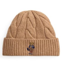 Czapka Polo Ralph Lauren. Brązowe czapki Polo Ralph Lauren, bez wzorów. Za 419.99 zł.