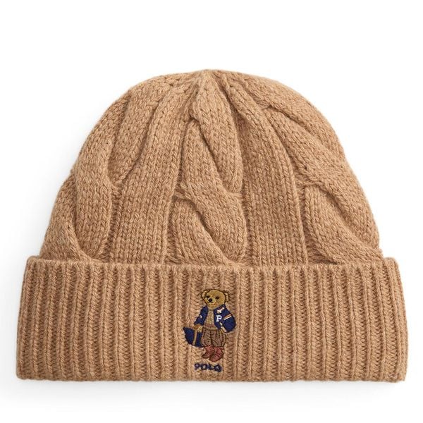 Czapka Polo Ralph Lauren. Brązowe czapki Polo Ralph Lauren, bez wzorów. Za 419.99 zł.