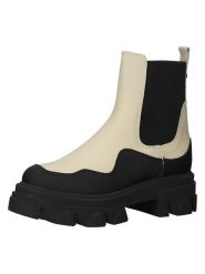 Steve Madden Skórzane sztyblety w kolorze kremowo-czarnym rozmiar: 38. Brązowe botki Steve Madden, bez zapięcia. Za 252.99 zł.