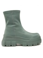 Jenny Fairy Botki LS5851-01 Zielony. Zielone botki Jenny Fairy, bez wzorów, z materiału, bez obcasa, na płaskiej podeszwie, bez zapięcia. Za 149.99 zł.