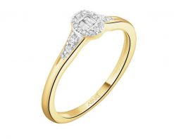 Pierścionek z żółtego złota z diamentami - 0,09 ct - próba 585. Żółte pierścionki Apart, z diamentem, złote. Za 3,259.00 zł.