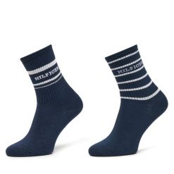 Skarpety długie Tommy Hilfiger. Niebieskie skarpety TOMMY HILFIGER, bez wzorów. Za 59.99 zł.