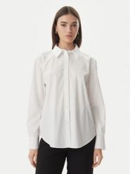 Calvin Klein Koszula LV044F136G Biały Regular Fit. Białe koszule Calvin Klein, l, bez wzorów, z bawełny, bez kołnierzyka, bez ramiączek. Za 449.99 zł.