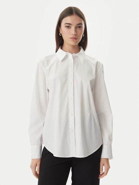 Calvin Klein Koszula LV044F136G Biały Regular Fit. Białe koszule Calvin Klein, l, bez wzorów, z bawełny, bez kołnierzyka, bez ramiączek. Za 449.99 zł.