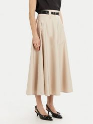 Marella Spódnica trapezowa Kuban 2513101011 Beżowy Regular Fit. Brązowe spódnice Marella, bez wzorów, z bawełny, trapezowe. Za 719.99 zł.