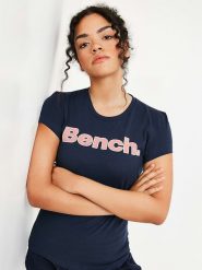 Bench Koszulka "Leora" w kolorze granatowym rozmiar: 38. Niebieskie bluzki Bench, bez wzorów, z bawełny, bez kołnierzyka, bez ramiączek. Za 70.24 zł.