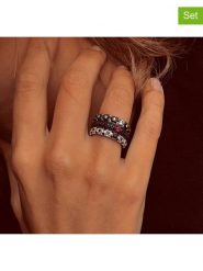 DI GIORGIO Srebrne pierścionki (2 szt.) z cyrkoniami rozmiar: 60. Czarne pierścionki DI GIORGIO, z cyrkonią, srebrne. Za 291.45 zł.