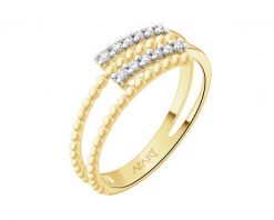 Pierścionek z żółtego złota z brylantami - 0,10 ct - próba 585. Żółte pierścionki Apart, z brylantem, złote. Za 3,290.00 zł.