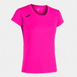 Koszulka do biegania damska Joma Record II z krótkim rękawem. Czerwone bluzki Joma, xs, bez wzorów, sportowe, bez kołnierzyka, bez ramiączek. Za 154.99 zł.