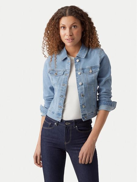 Vero Moda Kurtka jeansowa Luna 10279492 Błękitny Slim Fit. Niebieskie kurtki Vero Moda, l, bez wzorów, z bawełny, bez kaptura. Za 139.99 zł.