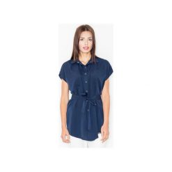 Bluzka M463 Granat. Niebieskie bluzki Figl, m, bez wzorów, z tkaniny, klasyczne, bez kołnierzyka, bez ramiączek. Za 119.00 zł.