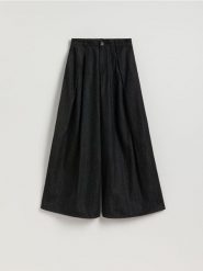 Jeansy wide leg - szary. Szare jeansy Reserved, bez wzorów. Za 179.99 zł.