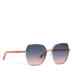 Okulary przeciwsłoneczne Guess. Czerwone okulary przeciwsłoneczne Guess, z aplikacjami. Za 389.99 zł.