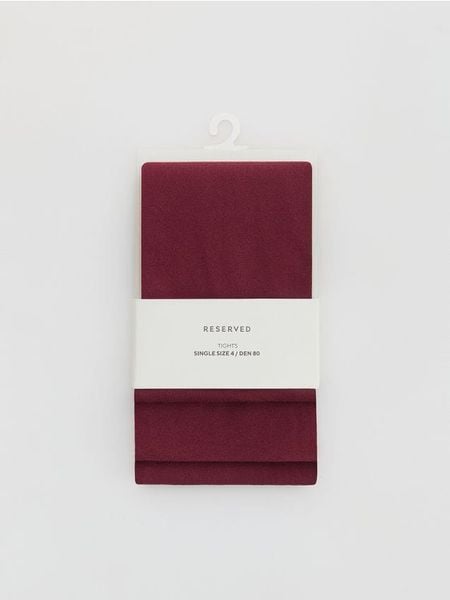 Rajstopy 80 DEN - bordowy. Czerwone rajstopy i pończochy Reserved, bez wzorów. Za 39.99 zł.