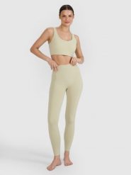 Legginsy do jogi i pilatesu szybkoschnące damskie 4F 4FWSS25TFTIF323. Zielone legginsy 4f, l, bez wzorów, z dzianiny, z podwyższonym stanem, długie. Za 91.99 zł.