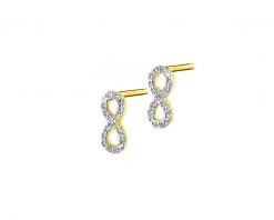 Kolczyki z żółtego złota z diamentami - nieskończoność - 0,09 ct - próba 585. Żółte kolczyki Apart, z diamentem, złote. Za 1,559.00 zł.