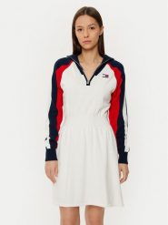 Tommy Jeans Sukienka codzienna DW0DW19467 Kolorowy Regular Fit. Sukienki Tommy Jeans, na co dzień, xxs, bez wzorów, z bawełny, bez kołnierzyka, bez ramiączek, proste. Za 379.99 zł.