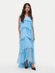 Vero Moda Sukienka wieczorowa Felicia 10331377 Niebieski jasny Regular Fit. Niebieskie sukienki Vero Moda, s, bez wzorów, z syntetyku, wizytowe, bez kołnierzyka, bez ramiączek. Za 273.99 zł.