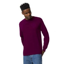Ultra Bawełniana Koszulka Z Długim Rękawem Unisex Dla Dorosłych. Brązowe bluzki GILDAN, xl, bez wzorów, z bawełny, sportowe, bez kołnierzyka, bez ramiączek. Za 77.99 zł.