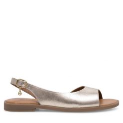 Sandały Lasocki. Żółte sandały Lasocki, bez wzorów, bez obcasa, na płaskiej podeszwie, bez zapięcia. Za 159.99 zł.