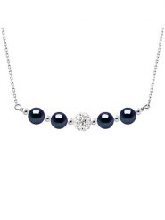 Mitzuko Srebrny naszyjnik z perłami - dł. 42 cm rozmiar: onesize. Czarne naszyjniki Mitzuko, z kryształem, srebrne. Za 264.95 zł.