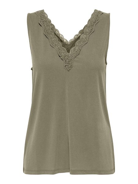 ONLY Top w kolorze khaki rozmiar: XS. Brązowe topy Only, s, bez wzorów, z koronki, bez kołnierzyka, bez ramiączek. Za 30.71 zł.