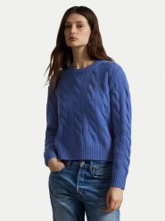 Polo Ralph Lauren Sweter 211A91216004 Niebieski Straight Fit. Niebieskie swetry Polo Ralph Lauren, l, bez wzorów, z wełny, bez ramiączek. Za 949.99 zł.
