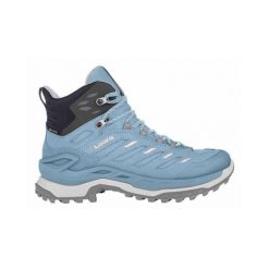 Buty trekkingowe damskie Lowa Innovo Mid Gtx. Niebieskie trekkingi Lowa, z materiału, za kostkę, trekkingowe. Za 906.00 zł.