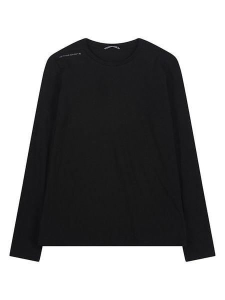 Jeanne Baret Koszulka "Polynesia" w kolorze czarnym rozmiar: 40. Czarne bluzki Jeanne Baret, bez wzorów, z bawełny, bez kołnierzyka, bez ramiączek. Za 109.52 zł.