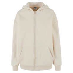 Bluza Z Kapturem Damska Cozy Zip Front Oversized Full Zip. Brązowe bluzy Urban Classics, l, bez wzorów, z kapturem. Za 179.99 zł.
