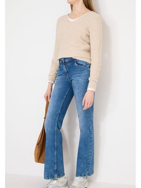 Cecil Dżinsy - Bootcut - w kolorze niebieskim rozmiar: W34/L30. Niebieskie jeansy Cecil, l, z aplikacjami, z podwyższonym stanem. Za 159.95 zł.