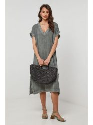 Lin Passion Sukienka w kolorze khaki rozmiar: 36/38. Brązowe sukienki Lin Passion, na co dzień, bez wzorów, klasyczne, bez kołnierzyka, bez ramiączek, midi, proste. Za 167.45 zł.