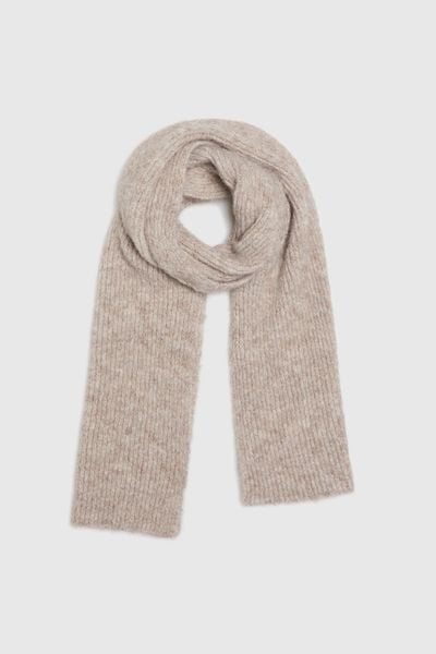 Szal z dodatkiem wełny beżowy. Brązowe szaliki MOODO, bez wzorów, z elastanu. W wyprzedaży za 49.99 zł.
