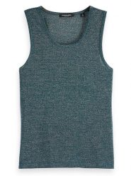 Scotch & Soda Top w kolorze morskim rozmiar: L. Niebieskie topy Scotch & Soda, l, bez wzorów, bez kołnierzyka, bez ramiączek. Za 98.45 zł.